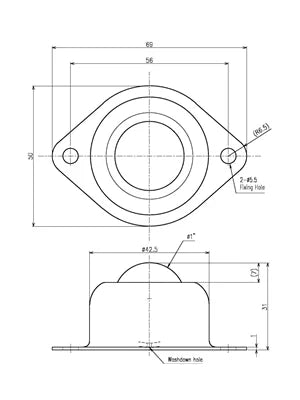 IM-25 IGUCHI Light Load Carbon Steel S15CK Ball Transfer Unit - VXB Ball Bearings