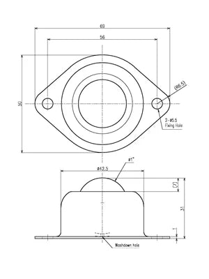 IM-25J IGUCHI Light Load Carbon Steel POM Ball Transfer Unit - VXB Ball Bearings