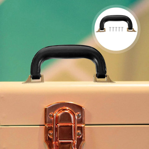 Imitation Leather Suitcase Handle Replacement Carry Handle For Luggage Bags And Boxes on vintage case with screws