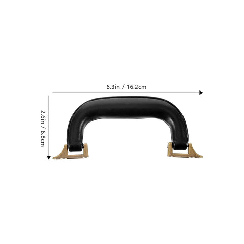 Imitation Leather Suitcase Handle Replacement Carry Handle For Luggage Bags And Boxes with bronze accents, 6.3in by 2.6in