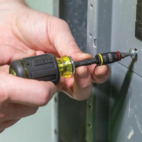 Three In One Flip Socket For Impact Drivers With One Quarter Inch Quick Connect And Five Sixteenth Inch Hex Drivers in use