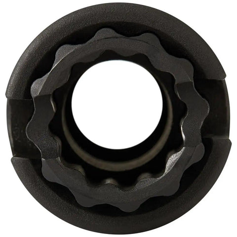 Close-up of the Three In One Impact Socket With 12 Point Deep Design, Dual Hex Sizes Three Quarters Inch And Nine Sixteenths Inch