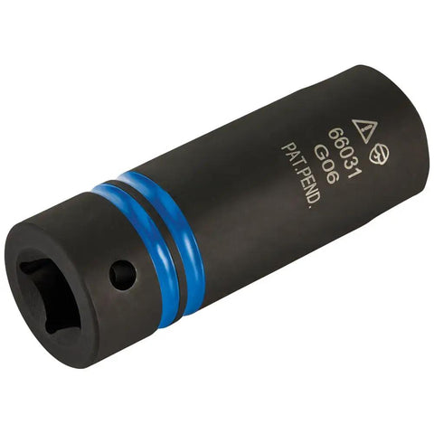 Three In One Impact Socket With 12 Point Deep Design, Dual Hex Sizes Three Quarters Inch And Nine Sixteenths Inch