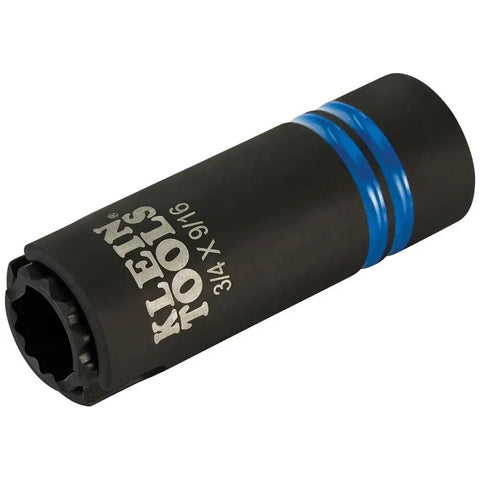 Three In One Impact Socket With 12 Point Deep Design, Dual Hex Sizes Three Quarters Inch And Nine Sixteenths Inch, Coaxial Spring Loaded Alignment Slot For Quick Adjustments, Half Inch Drive, Hands Free Size Change, Built Tough For Heavy Duty High Torque.