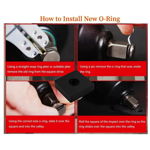 Impact Wrench Retaining Ring Kit With Friction Rings And O Rings installation guide for 1/2 Inch And 3/8 Inch Wrenches