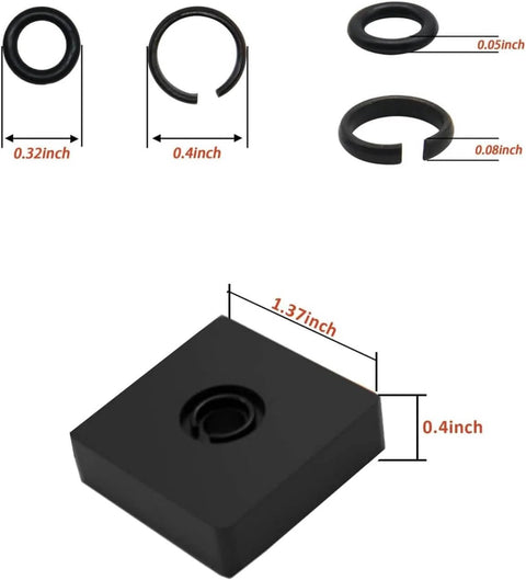 3/8 Inch Impact Retaining Ring Clip with O-Ring for Cordless Impact Wrench Kit, includes retainer rings, O-rings, and anvil tool