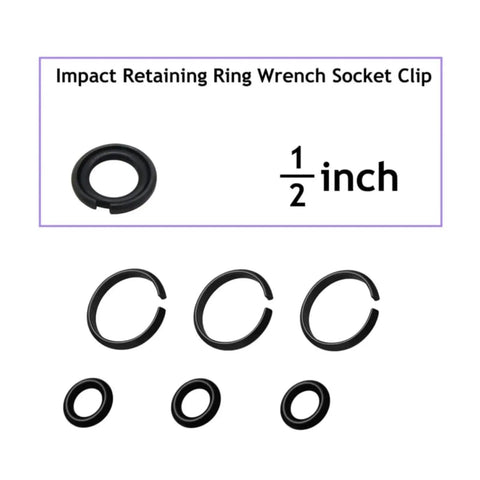 Impact Wrench Retaining Ring Kit With Friction Rings And O Rings For 1/2 Inch And 3/8 Inch Wrenches Includes Six Sets Of 1/2 Inch Retainer Rings