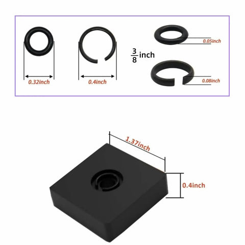 Impact Wrench Retaining Ring Kit With Friction Rings And O Rings For 1/2 Inch And 3/8 Inch Wrenches Includes Six Sets Of 1/2 Inch Retainer Rings And Six Sets Of 3/8 Inch Retainer Rings Plus Anvil Install Tool Pro Grade dimensions