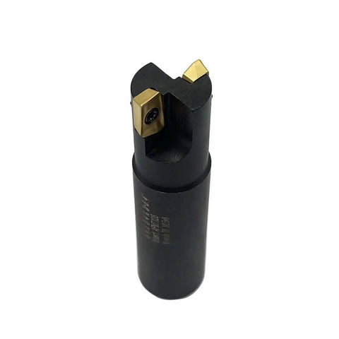 Indexable End Mill Holder With Gold Coated APMT1135PDER Carbide Inserts, 90 Degree Square Shoulder Milling Arbor, Three Quarter Inch Shank