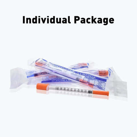Individually Wrapped 1cc Syringes With 31G Needles 8mm Sterile Pack Of 20 Medical Grade For Precise Dosing displayed with packaging