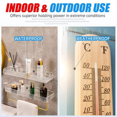 Extra Large 1.2 In By 240 In Double Sided Mounting Tape, Clear Nano Strength Adhesive, waterproof and weatherproof uses