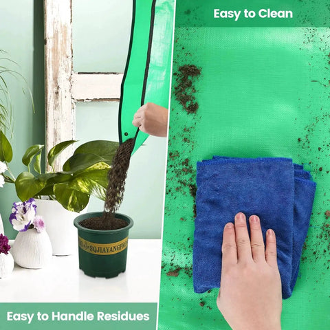 Indoor Plant Repotting Mat For Transplanting And Mess Control, Waterproof 26.8 Inch Square Potting Tray For Soil Handling and Cleaning