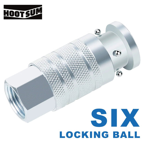 Half Inch IM Industrial Air Hose Fittings Kit with coupler showcasing locking ball mechanism