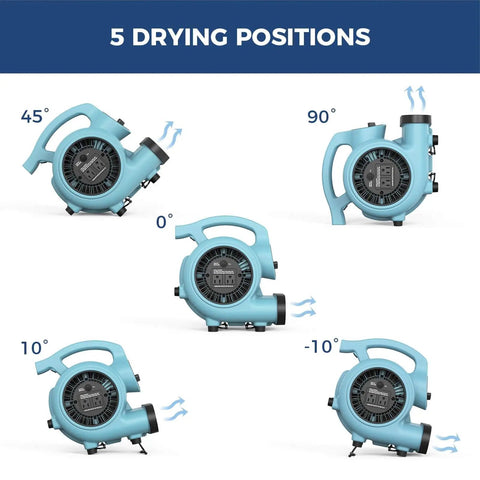 Powerful 600 CFM Air Mover Blower Fan For Industrial, Workshop And Home Use with 5 adjustable drying positions by ALORAIR