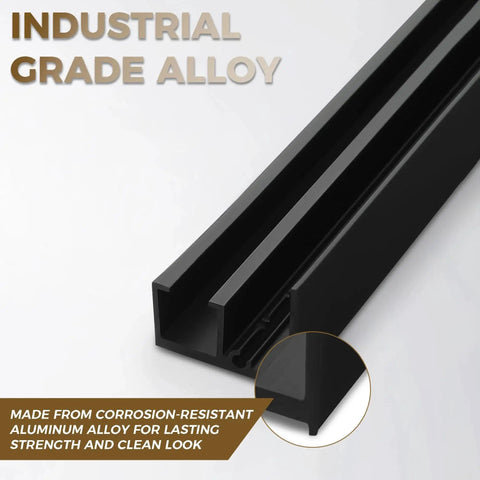 Concealed Trackless Barn Door Hardware Kit 47 Inch Hidden Sliding System with dual wheel track in industrial-grade alloy.