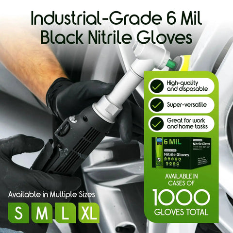 Heavy Duty 6 Mil Black Nitrile Gloves Latex Free For Food Industry And Mechanics gripping a tool