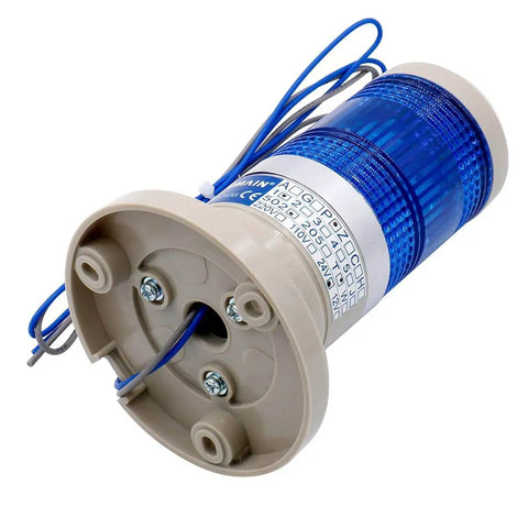 Industrial Blue 24V DC LED Signal Tower Light For Machines With Continuous Operation Durable Industrial Grade Indicator Light 80 X 125mm Base 184g Weight LTP 502T Baomain
