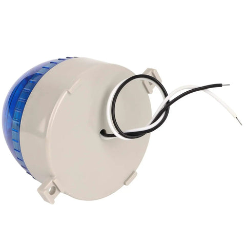 Back view of Industrial 110V Blue LED Warning Light Signal Tower Lamp With Steady Flash For 110V AC Systems Nxtop N3072B