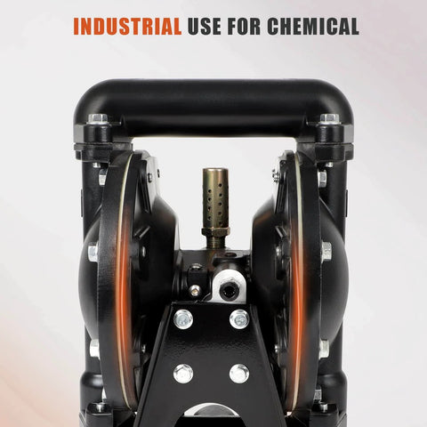 Close-up view of GCCSJ Air Operated Double Diaphragm Pump 1 inch Inlet/Outlet Pneumatic Chemical QBY4-25L 31 GPM for industrial use.