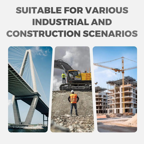 Various industrial and construction scenarios with bridge, machinery, and building site suitable for Heavy Duty Bonvoisin 50 Ton Hydraulic Ram Cylinder With 0.63 Inch Stroke Low Profile Porta Power Jack For Machinery Shipbuilding Bridge Construction And Industrial Projects Self Retracting For Easy Return Durable Steel Build