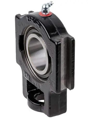 Heavy Duty Flange Block Ball Bearing With One And A Quarter Inch Shaft Built To Last Thanks To Interchangeable Cast Iron Housing Rexnord Link-Belt FB3S220E Industrial Grade Bearing with cast iron housing.