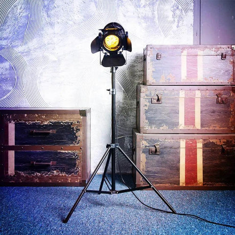 Vintage Industrial Floor Lamp Tripod With Adjustable Gooseneck In Black Finish, Height 68-180 Cm, 5 M Cord With Foot Switch, E26 Bulb Not Included