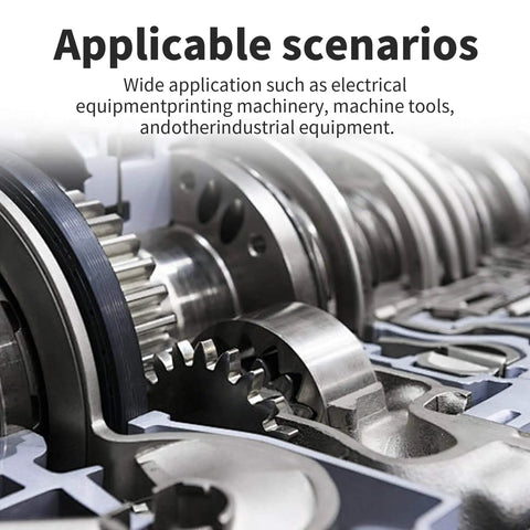 Close-up of industrial machinery gears showcasing applications for Five Pack Sleeve Bearings With 12mm Bore, 15mm OD And 12mm Length Oilless Bronze Sintered Bushings For Printing, Textile And Hydraulic Transport Equipment, No Oil Needed, Low Friction, Quiet Operation, Durable Bushings.