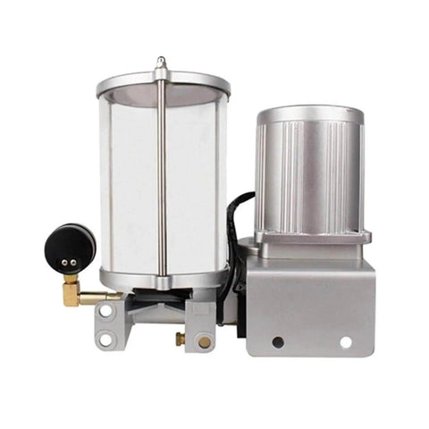Front view of Automatic Grease Lubrication Pump For Industrial Equipment, Centralized Motor Driven Lubrication System, 1 To 5 L Tank