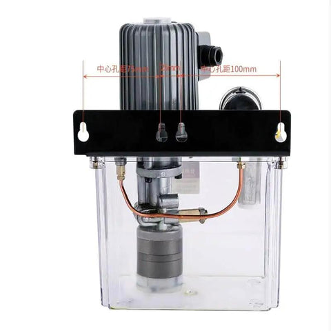 Front view of Grease Pump For Endrun Molding Machine 380V And 220V CNC Tool Lubrication Pump with clear casing and metal components