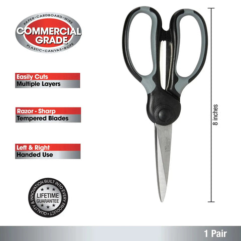 Industrial Grade Heavy Duty Scissors Multipurpose Shears For Sewing And Crafting With Stainless Steel Blades and Comfortable Handles
