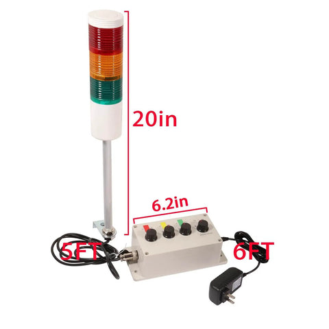 Industrial LED Andon Tower Lights Four Stack Signal Tower With Red Yellow Green LEDs IP65 Plug And Play Factory Ready