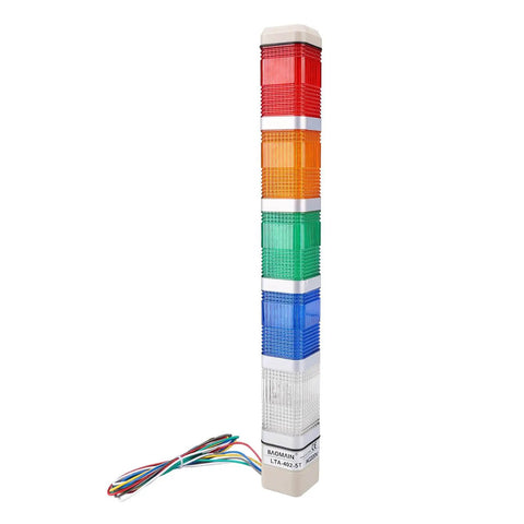 Industrial LED Signal Light Tower 110V AC With Continuous Light No Buzzer Red Yellow Green Blue White Stack Light LTA 402T5 Baomain