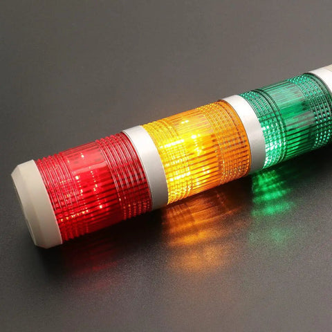 Industrial Signal Tower Light 110V AC LED Stack Light With Red Yellow Green LEDs And Buzzer Alarm Round Indicator Beacon For Factory Equipment LTA 502WJ