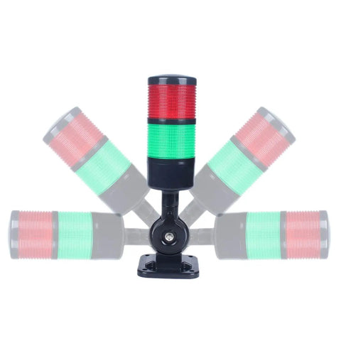 Industrial LED Signal Tower Light With Rotatable Base And Built In Buzzer Two Layer Stack Lamp For Warning And Status Indicators