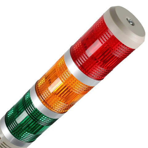 Industrial Signal Tower With LED Stack Lights And Built In Buzzer For Quick Warning And Safety 3 Layer Red Yellow Green LED Rings DC 12V