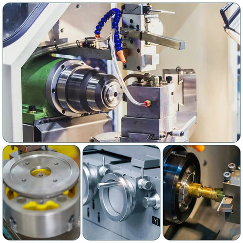 Industrial machinery using M10x35mm Ball Point Set Screws 10 Pcs Carbon Steel Hex Socket Spring Plungers for precise alignment.