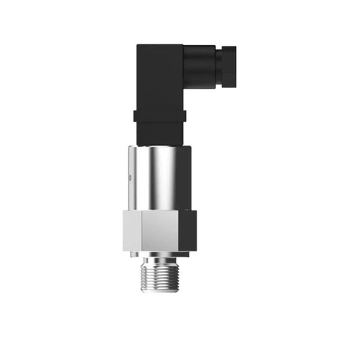 Side view of T2000 0 To 100 PSI 4 To 20 mA Air Pressure Transmitter with G One Quarter Inch Thread and Hirschmann Connector