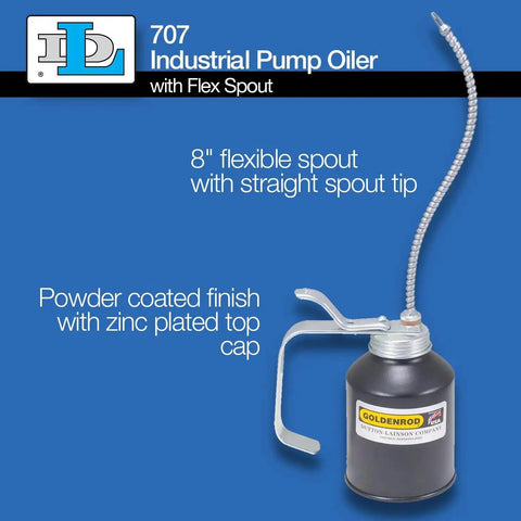 Industrial Pump Oiler With 8 Inch Flex Spout And 12 Ounce Capacity Heavy Duty Zinc Die Cast Pump Rust Resistant Steel Precision Oil Delivery For Garages Farms And Shops Goldenrod 707
