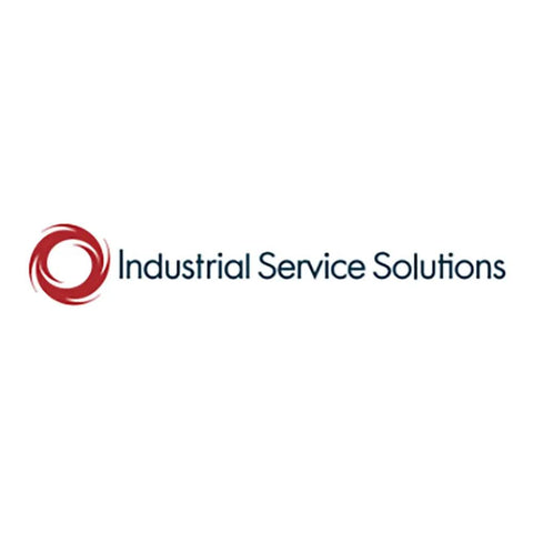 Logo of Industrial Service Solutions featuring a red swirl design next to the company's name in blue text.
