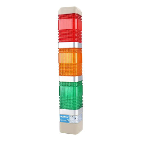 Industrial Signal Light Tower LED Indicator With Red Green Yellow LEDs 24V DC 2W LTA 402T Square Column Warning Light For Machinery Continuous Light