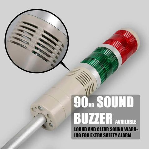 Industrial Signal Tower LED Alarm With Flash Indicator And Built In Buzzer 2 Layer Stack Light Red And Green Beacons