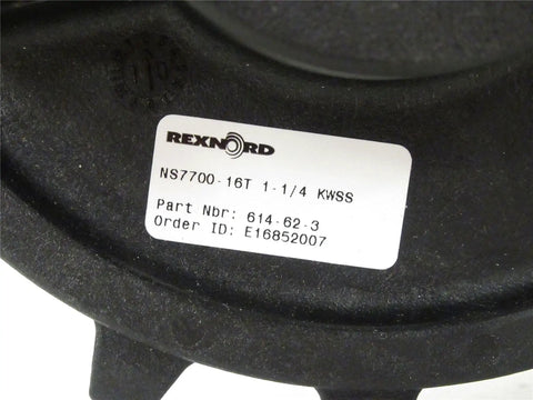 Heavy Duty Industrial Sprocket Gear With 1 Keyway And 16 Teeth For Transmission Systems Rexnord 614-62-3 Sprocket label close-up