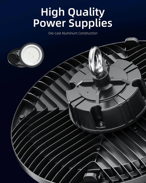 Industrial Grade 200W UFO LED High Bay Light Delivers 30000 Lumens IP65 5000K Daylight Boss Level Brightness close-up view