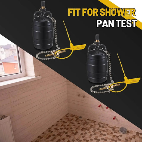 Two Piece 2 Inch Inflatable Pipe Ball Plugs For Pressure Test In Black Rubber Durable Industrial Grade for shower drain
