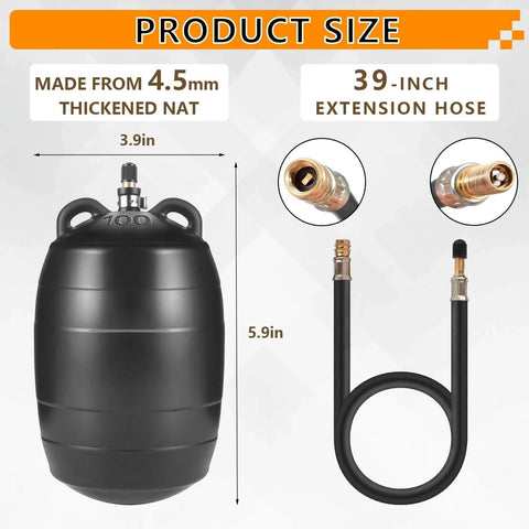 Inflatable Pipe Test Plug Kit With 39.37 Inch Quick Install Extension Hose, Anti Fall Steel Ring And Steel Chain For Pipeline Inspection