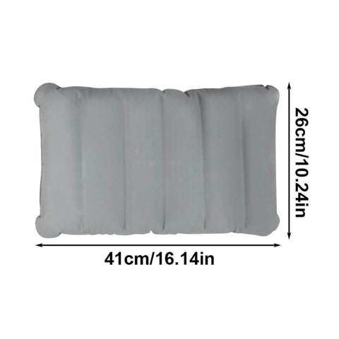 Inflatable PVC seat cushion 41x26 cm with measurements for comfort during travel, camping, and everyday use.
