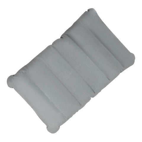 Inflatable grey seat cushion for travel, 260x410 mm, shown flat