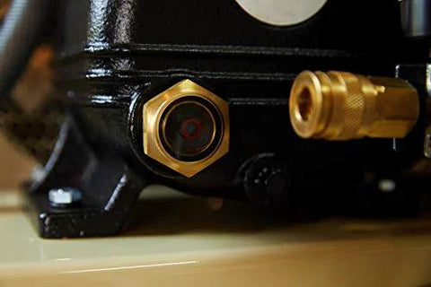 Close-up of a brass valve and fittings on Ingersoll Rand P1.5IU-A9 2hp 20 gal Single-Stage Compressor (115/1) 42663401