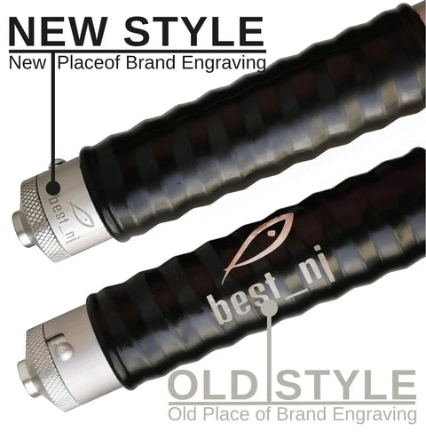 Twin 120 Milliliter Aluminum Injector Mixing Set showing new style brand engraving close-up and old style comparison.