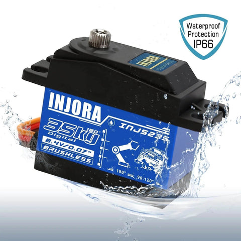 35KG Brushless Waterproof High Voltage Servo Motor High Torque Digital Servo for RC Car Model with IP66 rating.